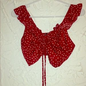 Polka dot Maroon crop top